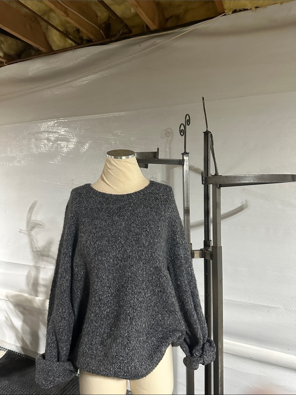 Old Navy Women's Dark Charcoal Crew Neck Sweater